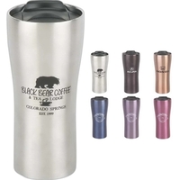16 ounce stainless steel double wall travel mug with a twist-on... from ASI...