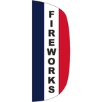 3' x 8' Message Flutter Flag - Fireworks