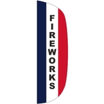 3' x 10' Message Flutter Flag - Fireworks