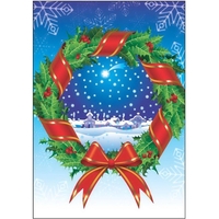 12" x 18" garden size sublimated flag with two-sided Christmas village......