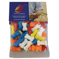 1.5 ounce bag of dog-bone shaped candies with 3" x 2"... from ASI 74601 Calico