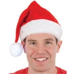 Felt Santa Hat W/LED Flashing Ball. Light-Up