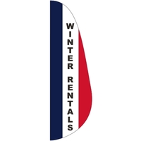 3' x 10' Message Feather Flag - Winter Rentals