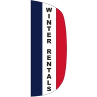3 x 8' Winter Rentals message feather flag, flutter style.... from ASI 80228...