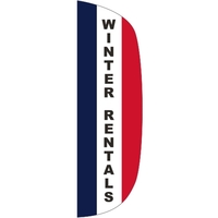 3' x 10' Message Flutter Flag - Winter Rentals