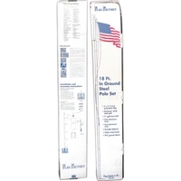 18ft. Steel White Pole W/poly Cotton 3ft. X 5ft. USA Flag