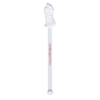 6" plastic bridge and groom-shaped drink stick with ball end.... from ASI...