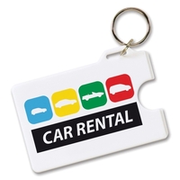 Plastic card holder with key ring; 3 1/2" x 2 1/4".... from ASI 79896 Promo...
