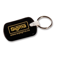 This plastic oblong shaped key-ring is flexible and available in 4... from...
