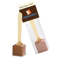 Header bag filled with hot chocolate on a spoon (milk chocolate);... from ASI...