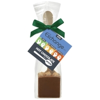 Hot chocolate kit featuring Belgian milk chocolate on a spoon inside... from...