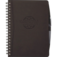 7" x 10" Pedova wire-bound journal with blind deboss imprint, 80... from ASI...