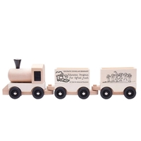 Train set made from natural wood with black accents, rolling wheels... from...
