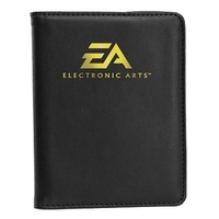 Blank leatherette passport wallet with two credit card pockets and three......