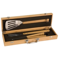 Eco-friendly barbecue tool set made from bamboo that includes a spatula,......