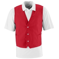 Adult polyester/cotton twill vest with three-button front closure that's sold...