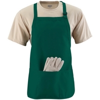 Polyester/cotton twill apron with triple-divided pouch pocket that's sold...