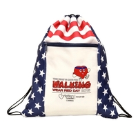 600 Denier patriotic drawstring bag with a stars and stripes pattern... from...