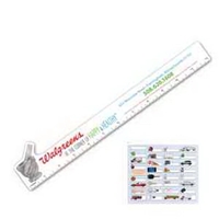 Stock 4-color process 12" ruler; made of 30-Mil thick rigid styrene... from...