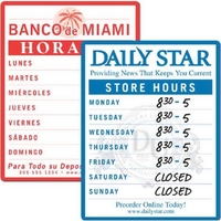 Store Hours Sign, Dry Erase