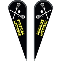 3' x 10' Custom Double Sided teardrop flag, made of knitted... from ASI 80228...