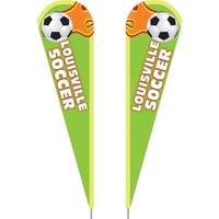 3' x 12' Custom Double Sided teardrop flag, made of knitted... from ASI 80228...