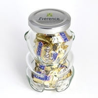 Snickers Minis (R) in big bear clear jar with silver lid.... from ASI 30270...