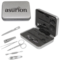 Six piece manicure set in silver tin hinged box.... from ASI 31570 Advantage...