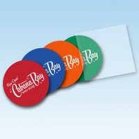 Round 1/8" thick 4" diameter vinyl coaster. Set of 4.... from ASI 35730...