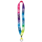 3/4" Tie Dye Lanyard w/ Metal Crimp & Split-Ring