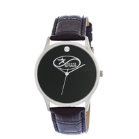 Men's and women's silver watch with a leather strap, second hand,... from ASI...