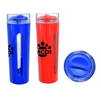 14 oz. tall spill proof double injection tall plastic mug. Screw... from ASI...