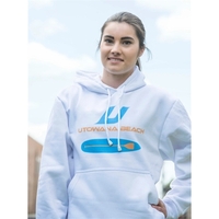 White 100% spun polyester sweatshirt that is odor, bacteria and mildew......