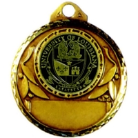 Diamond Cut Brass Medal - 2"