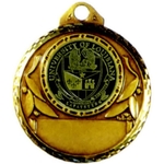 Diamond Cut Brass Medal - 2"