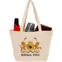 12 oz Cotton tote bag with zipper and 30" handles... from ASI 39552 BEL Promo