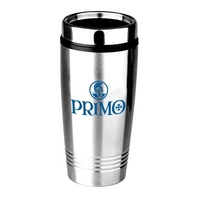 16 Oz. stainless steel tumbler with plastic interior with removable sip......