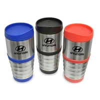 16 oz. stainless steel bottle with an exterior plastic liner.... from ASI...