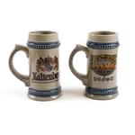22 oz. Gray Beer Stein w/ Blue Trim