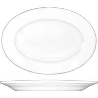 Platter Wide Rim Oval Classic White Porcelain Collection