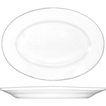 Platter Wide Rim Oval Classic White Porcelain Collection