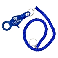Plastic casino card coil lanyard with metal split ring and bungee... from ASI...