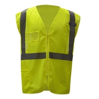 Class 2 Mesh Vest with PVC Pocket - Lime
