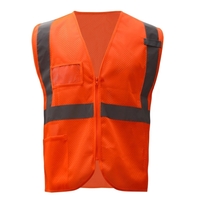 Class 2 Mesh Vest with PVC Pocket - Orange