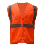 Class 2 Mesh Vest with PVC Pocket - Orange