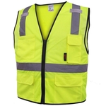 Premium Class 2 Mesh 6 Pocket Vest - Lime