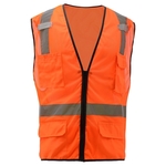 Premium Class 2 Mesh 6 Pocket Vest - Orange
