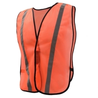 Non-ANSI Economy Vest with Elastic - Orange with Silver Tape