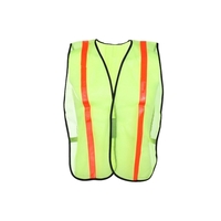 NON ANSI Safety Vest with Elastic - Lime with White Tape