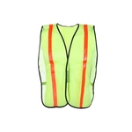 NON ANSI Safety Vest with Elastic - Lime with White Tape